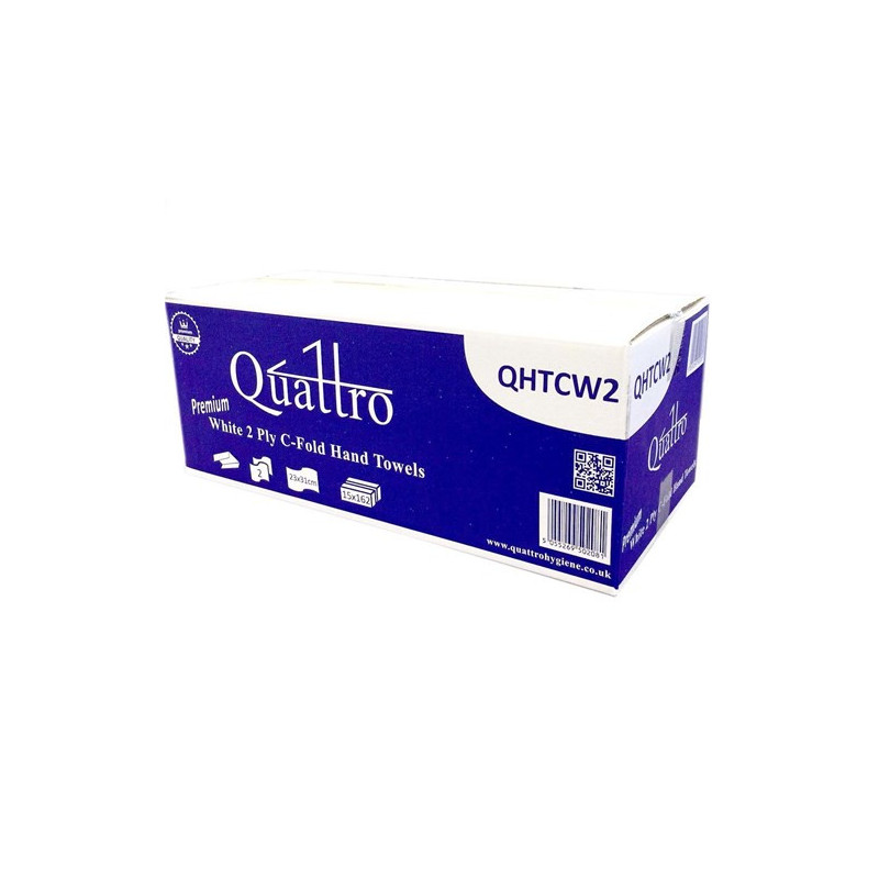 C Fold Hand Towels Quattro Premium 2ply 2400 Towels image 1 C Fold Hand Towels Quattro Premium 2ply 2400 Towels image 1