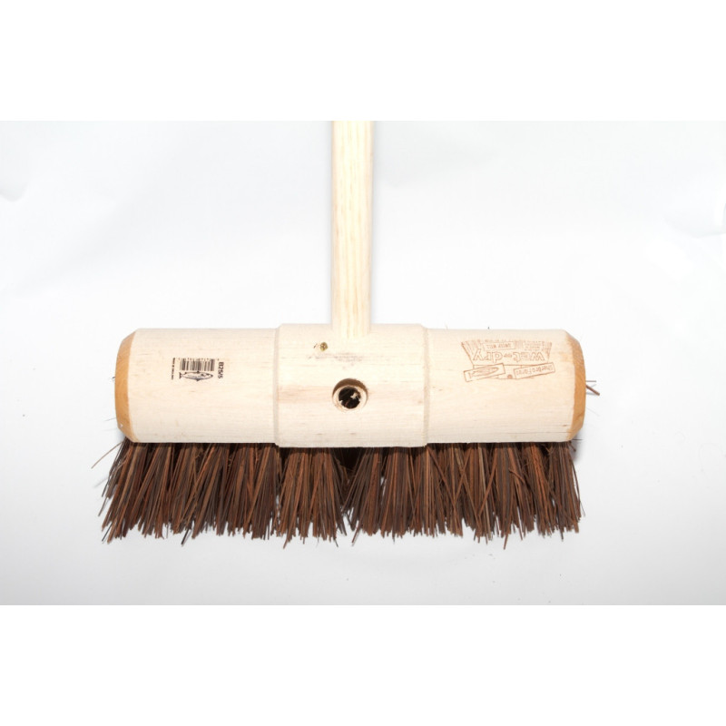 Scavenger Broom 12 inch complete with wooden broom handle image 1