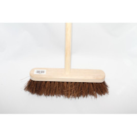 Stiff Broom 12 inch complete with wooden broom handle image 1