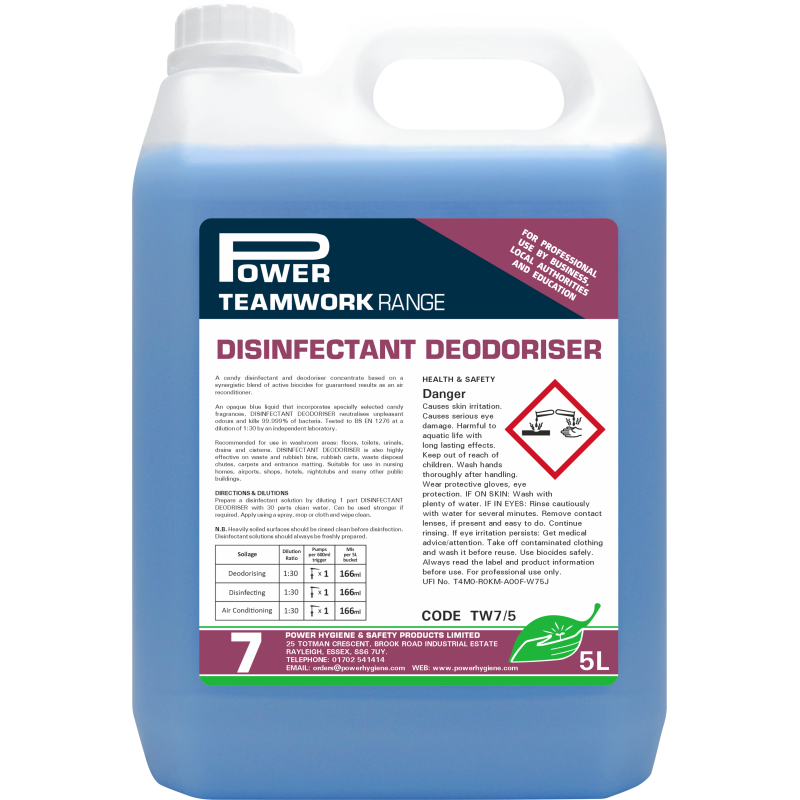 Teamwork 7 Disinfectant Deodoriser – 5 Litre image 1 Teamwork 7 Disinfectant Deodoriser – 5 Litre image 1
