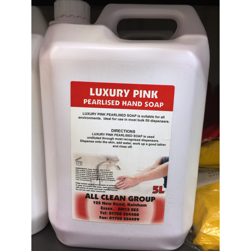 Luxury Pink Pearlised Hand Soap 5 Litres image 1 Luxury Pink Pearlised Hand Soap 5 Litres image 1