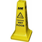 Floor Safety Cone Yellow 533mm (21 Inch) Message on all 4 Sides image 1