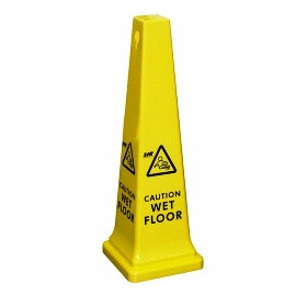 Tall Floor Safety Cone Yellow 914mm (36 Inch) Message on all 4 Sides image 1