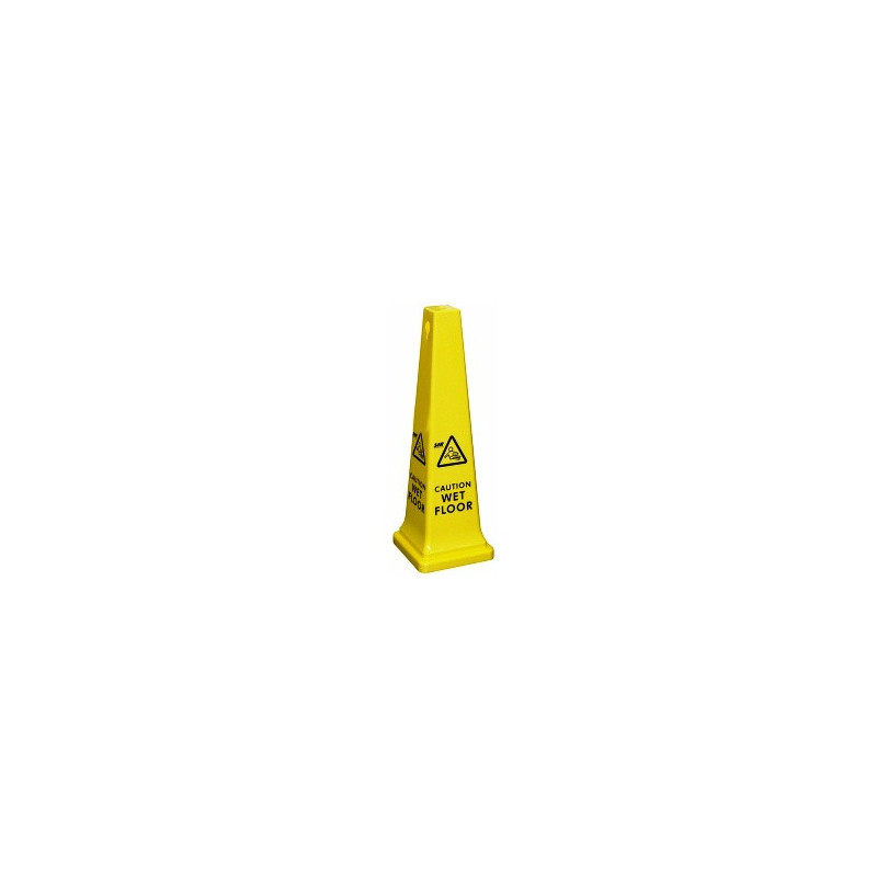 Tall Floor Safety Cone Yellow 914mm (36 Inch) Message on all 4 Sides image 1 Tall Floor Safety Cone Yellow 914mm (36 Inch) Message on all 4 Sides image 1