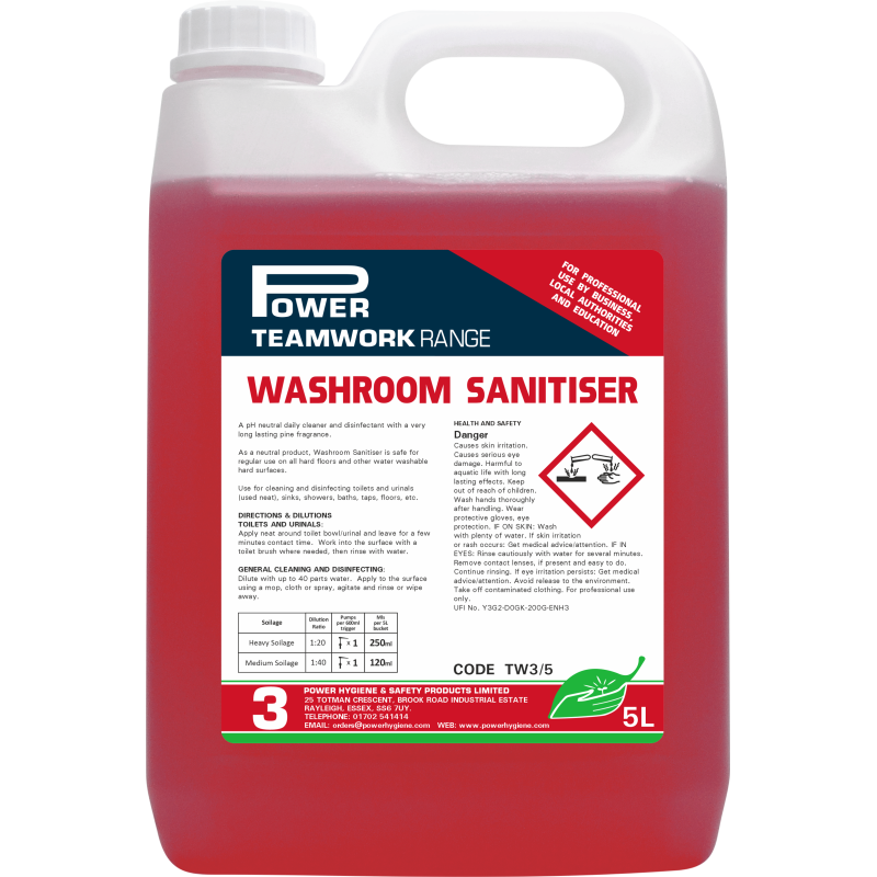 Teamwork 3 Washroom Sanitiser – 5Litre image 1 Teamwork 3 Washroom Sanitiser – 5Litre image 1
